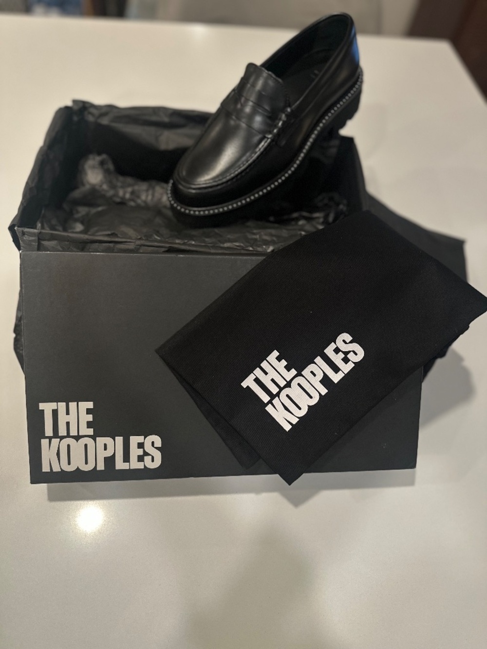 The Kooples Black Chunky Leather Loafers - Picture 6 of 6